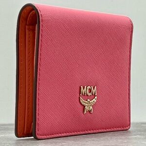MCM Coral and Tangerine Card Holder compact wallet